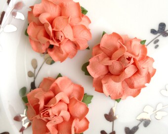 Peach Paper Flowers DIY Wedding Diy Favors Table Numbers For Decor Peach Paper Flowers DIY Wedding Diy Favors Table Numbers For Decor