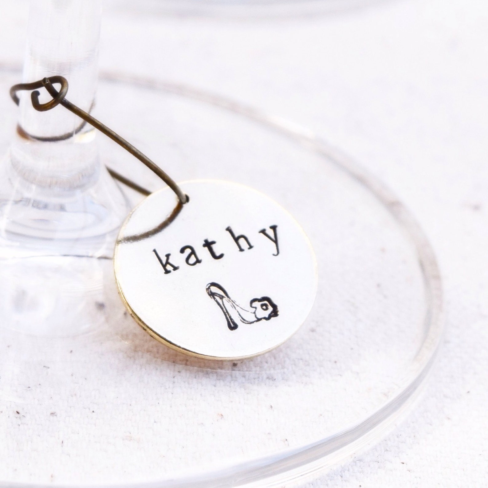 Personalized Wine Glass Charms Classy Bachelorette Party Etsy