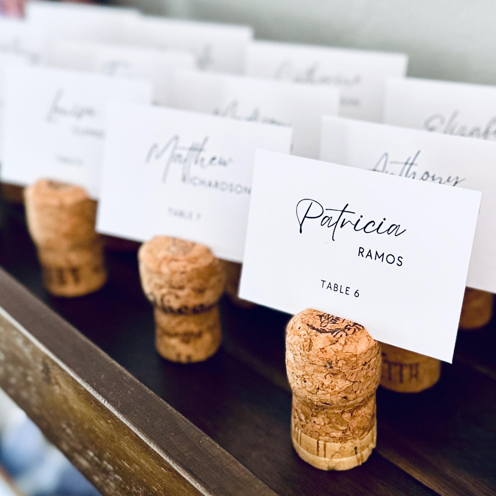 Champagne Cork Place Cards
