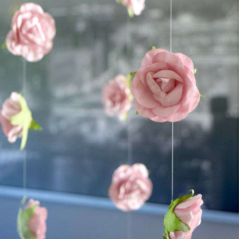 DIY Hanging Flower Garland for Weddings or Bridal Shower Lavender Paper Flowers Floating Floral Backdrop image 2
