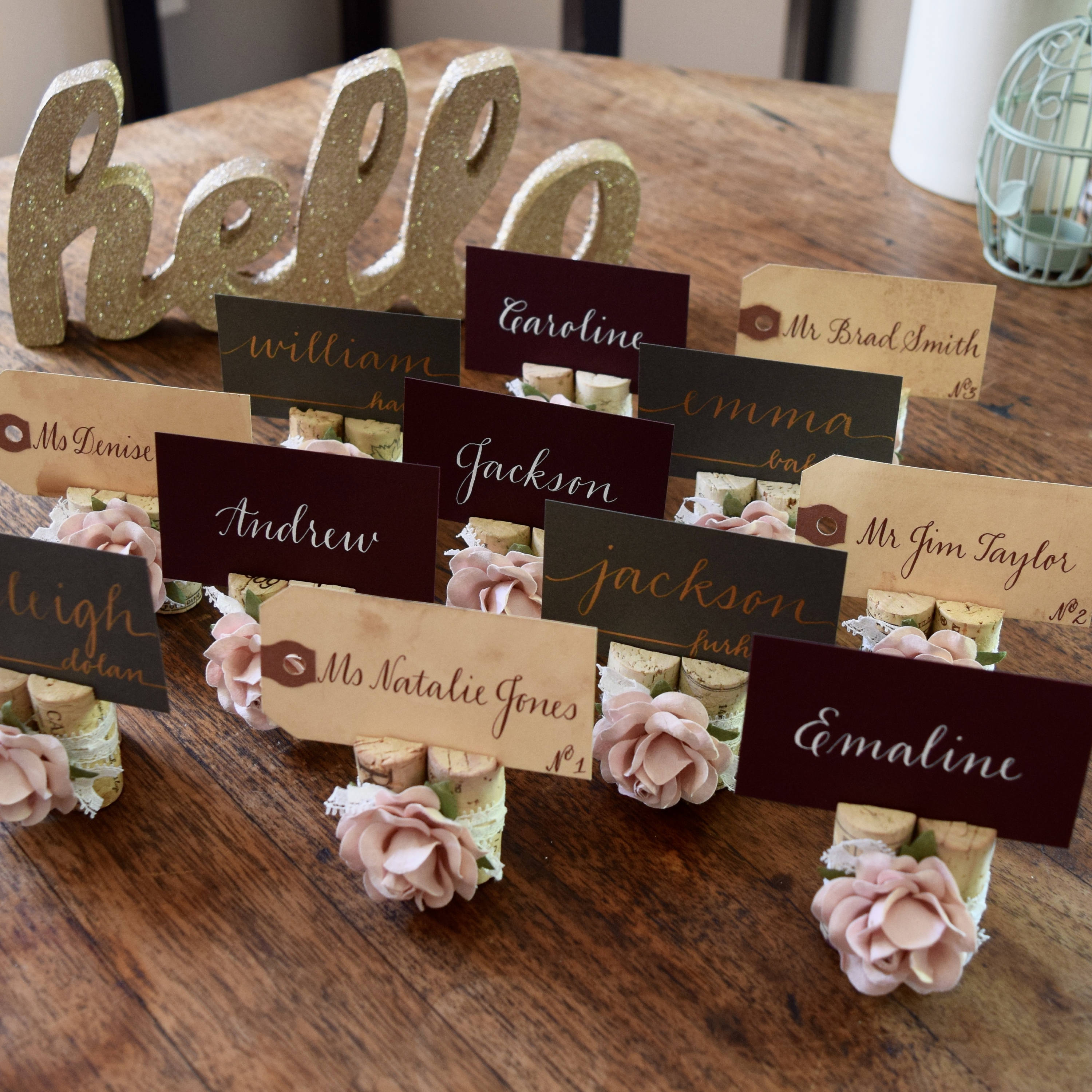 Blush Pink PlaceCard Holder. PlaceCards for Weddings. Winery Etsy