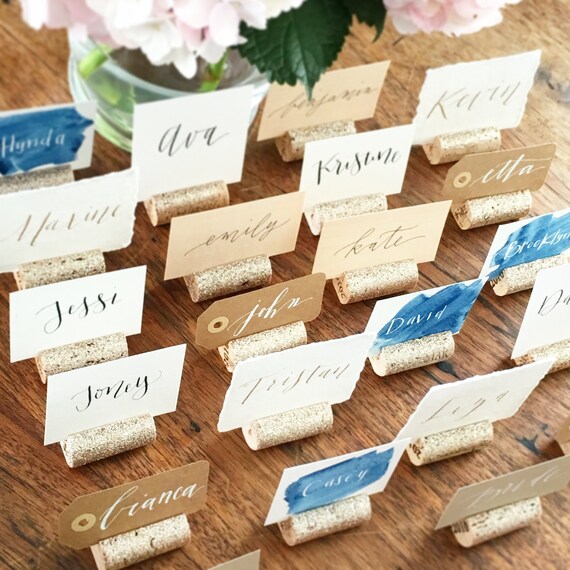 Gold Glitter Place Card Holder Place Card Holder Gold Wine Etsy