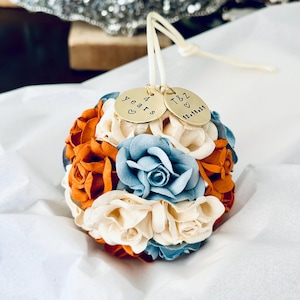 One Year Paper Anniversary Gift, Personalized Flower Ball Wedding Christmas Ornament, First Anniversary Ornament, Anniversary Gift for Wife image 18
