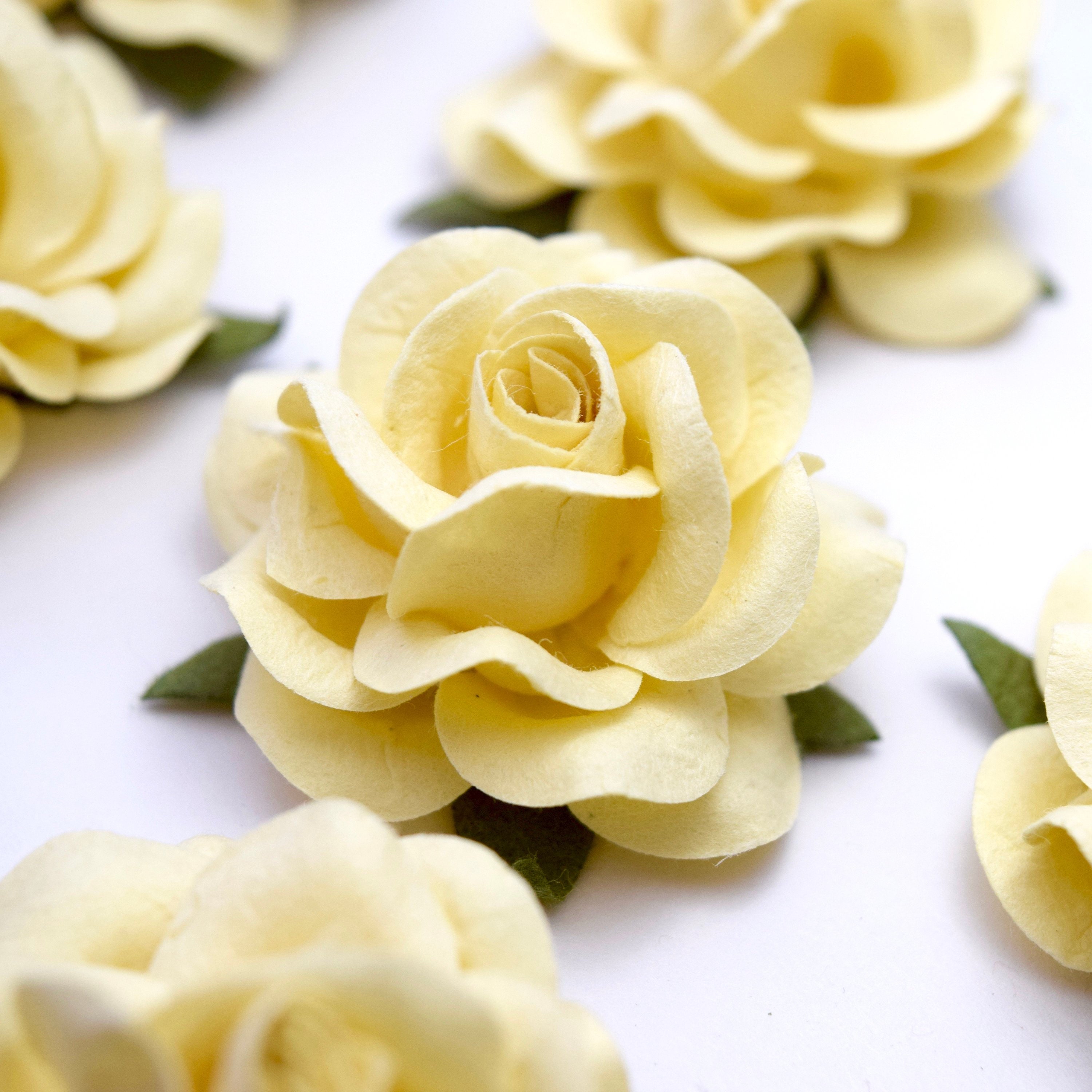 Cream Paper Flowers. Yellow Wedding Decorations. DIY Wedding Etsy