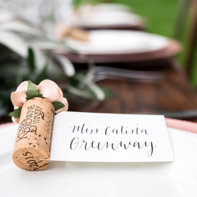 Wine Cork Place Card Holder. Winery Wedding Decor. Seating Cards. Name Card Holder. Wine Tasting Party. Bridal Shower. Winery Bachelorette. image 10