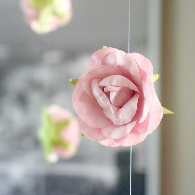 DIY Hanging Flower Garland for Weddings or Bridal Shower Lavender Paper Flowers Floating Floral Backdrop image 10