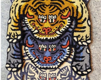 ヤクの毛　カーペット　ネパール 19世紀 チベット ヤクウール 手織り ラグマット / Tibetan Yak Wool Ha