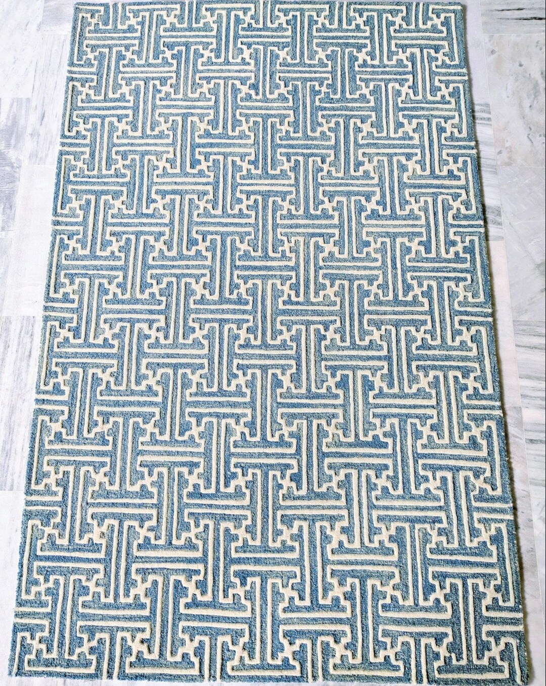 Hand Tufted Wool Area Rug: Modern Geometric Abstract Design - Etsy