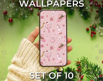 Fun Christmas Wallpaper Pack | Holiday Phone Backgrounds | Set of 10 Festive Screen Saver Designs | Instant Digital Download