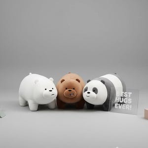 テディベアセット - ホワイト、グリズリー、パンダベア