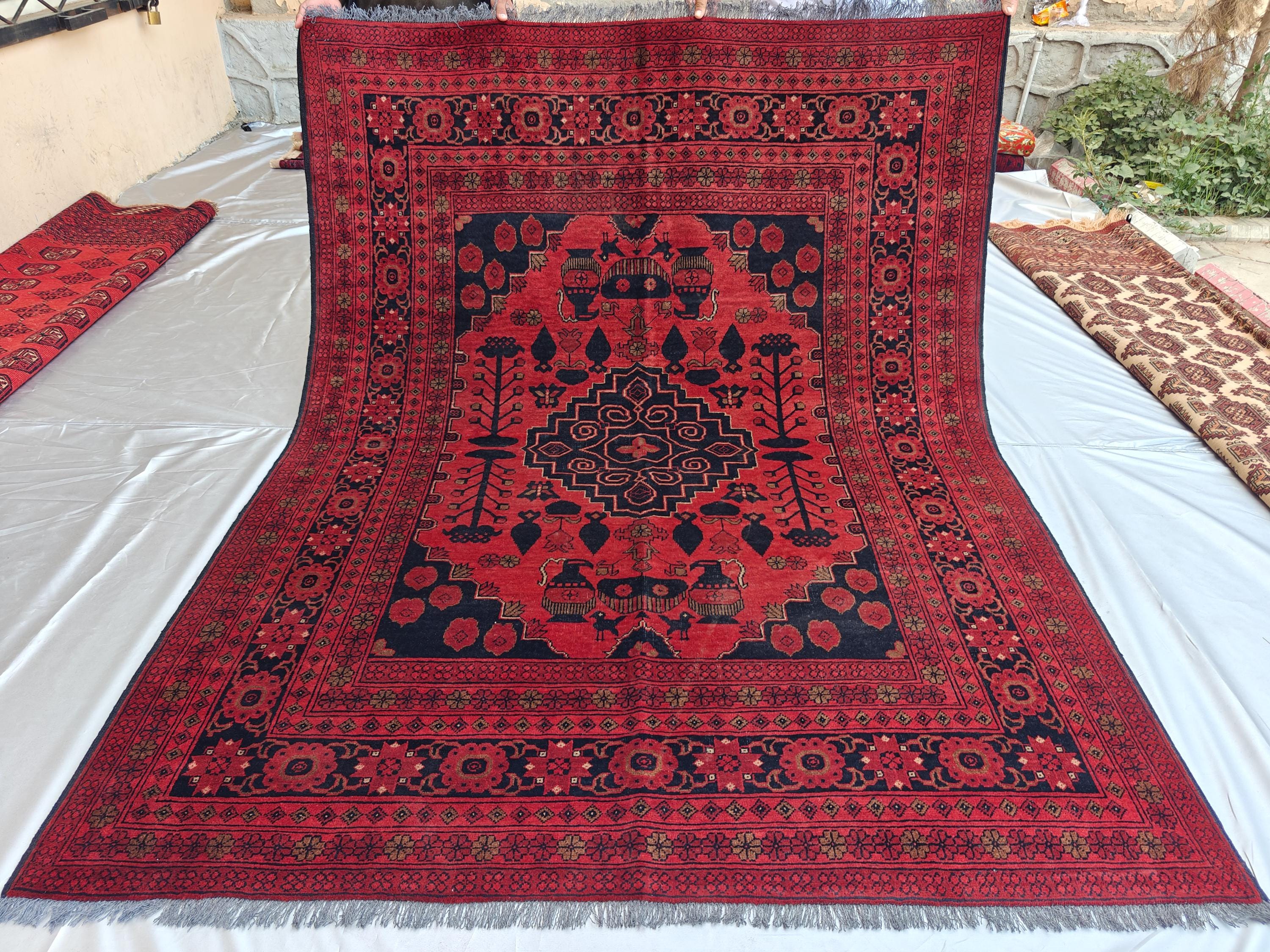 Antique Afghan Rug - Etsy