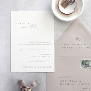 Invitation de carte d’annonce de mariage reportée Modifier la date