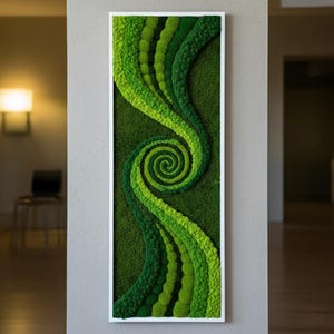 Perfect Preserved Moss Wall Art | Handmade Wood Frame | Impressive Moss Design | Gift Business Wall Decor | Gift Home Wall Decor