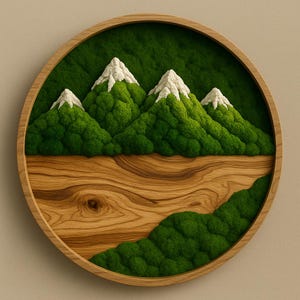 Handmade Preserved Moss Wall Art | Gift Green Moss | Natural Wood Frame | Gift Home Decor | Gift Business Decor | Moss Wall Decor