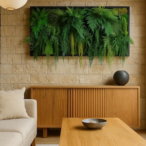 Impressive Preserved Moss Wall Art | Handmade Wood Frame | Handmade Moss Design | Gift Home Wall Decor | Gift Business Wall Decor