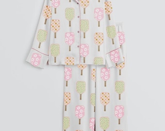 Pickleball Pajama Set – Cute Paddle Print Women’s Sleepwear, Cozy Button-Up Pickleball Lounge PJs