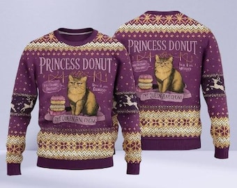 Mongo & Donut Dungeon Crawler Sweater, Princess Donut Ugly Christmas Sweater, Bookish Holiday Xmas Gift Sweater