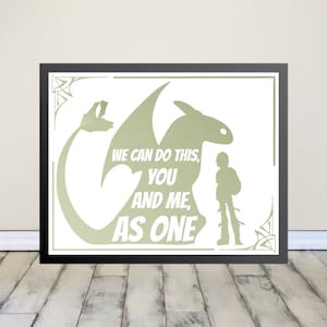 How to Train Your Dragon, Hiccup and Toothless, Room Decor, Home, Nursery, Gift, Room, Children&#39;s, Digital Download, Ready to Print 8x10