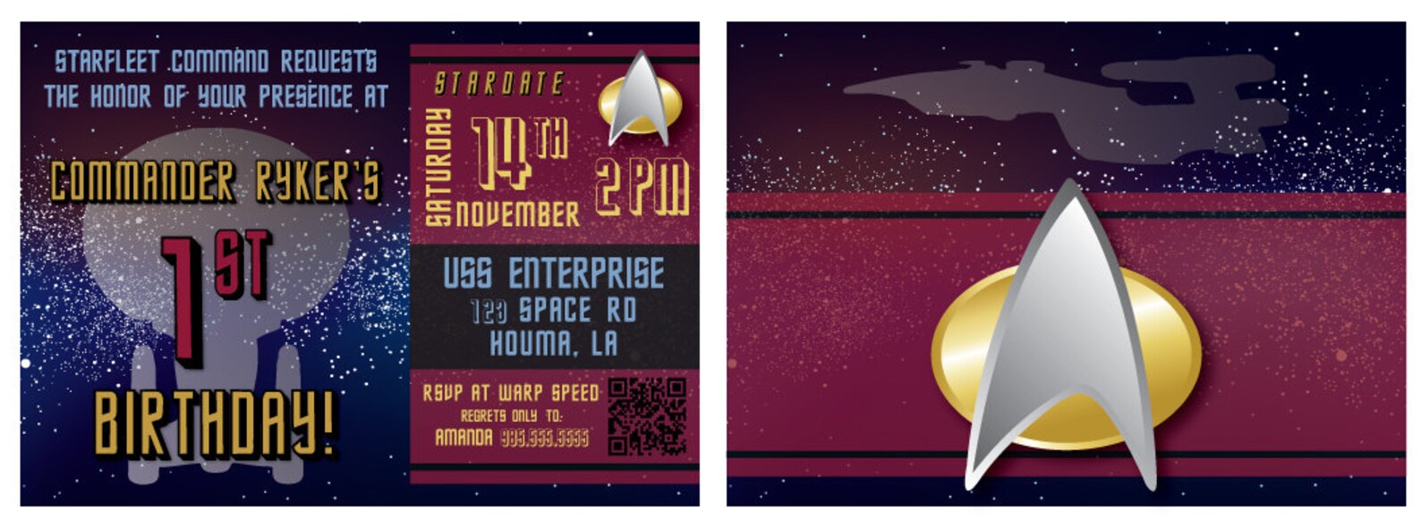 Star Trek Birthday Party Invitations DIY Cards Digital | Etsy