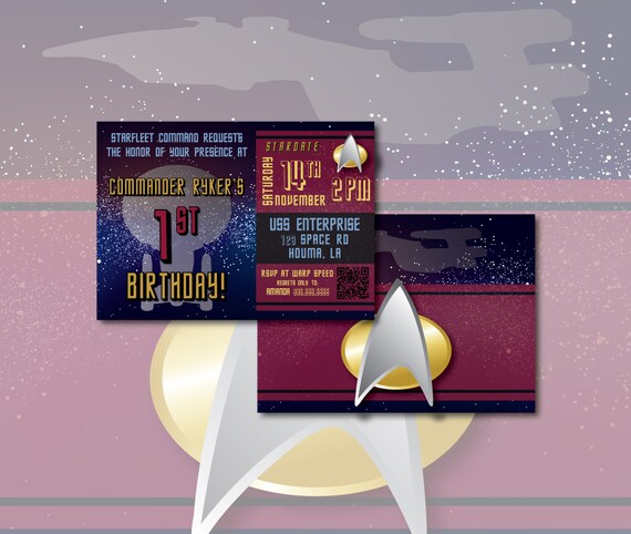 Star Trek Birthday Party Invitations DIY Cards Digital | Etsy