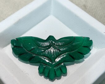 彫刻された宝石の鳥の立像 - 半透明の黄緑色の石 - Etsy 日本