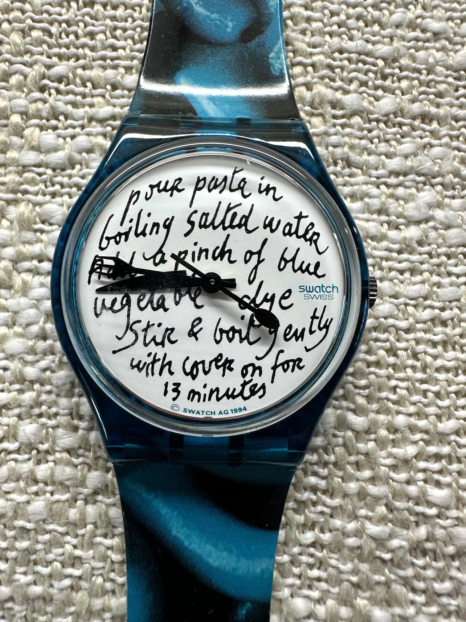Vintage Swatch Watch Lionheart Clear Case with Blue Strap Swiss Quartz 80s GK144 Swatch Women Rubber Band Wristwatches for sale | eBay main image 4