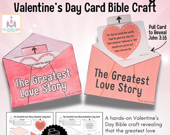 Valentine’s Day Card Bible Craft for Kids | John 3:16- the Greatest ...