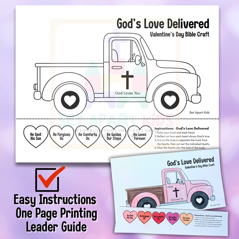 Valentine's Day Bible Craft • God’s Love Delivered Truck | Christian ...