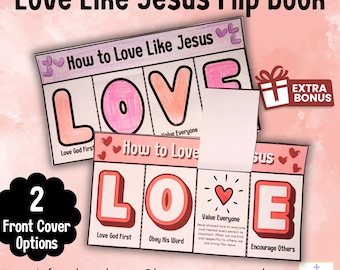 Love Like Jesus Valentine's Day Flip Book Craft | Christian Activity for Kids | Sunday School Bible Printable