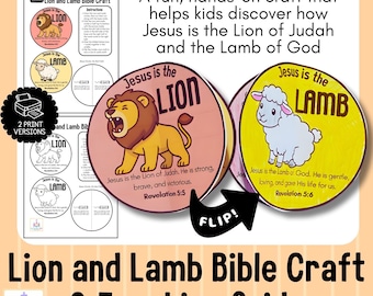 Lion and Lamb Bible Craft for Kids | Lion of Judah and Lamb of God Sunday School Activity and Lesson