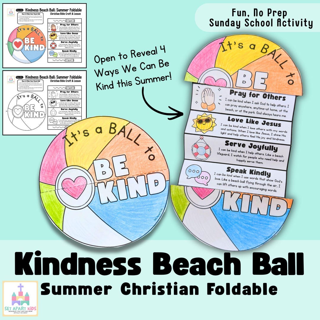 Kindness Beach Ball Craft for Kids | Summer Christian Bible Craft ...