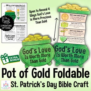 St. Patrick’s Day Christian Craft | Pot of Gold Bible Activity | God’s Love Is Worth More Than Gold | Sunday School Printable