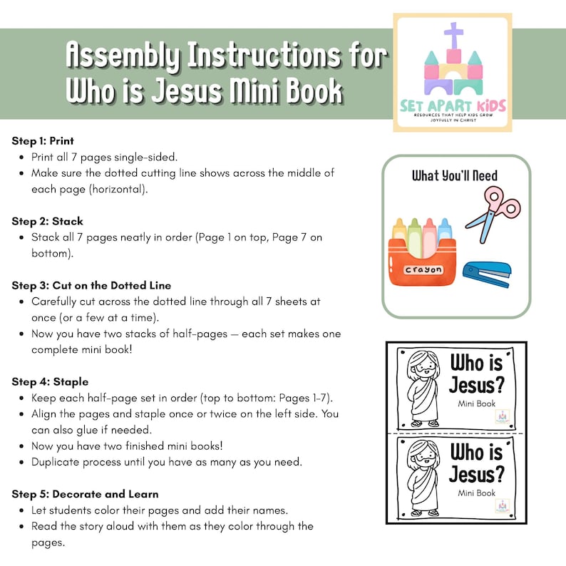 Who is Jesus? Mini Book Story and Coloring Craft | Bible Activity ...