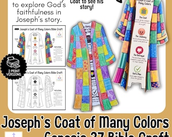 Manualidad bíblica: La túnica de muchos colores de José / Actividad imprimible para la escuela dominical de Génesis 37