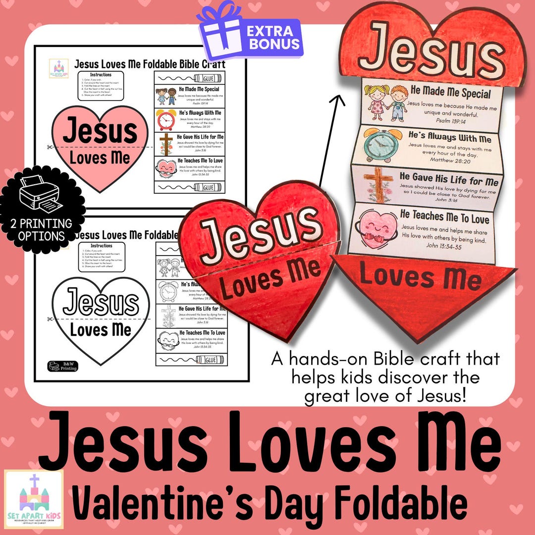 Jesus Loves Me Valentine's Day Craft | Christian Activity for Kids ...