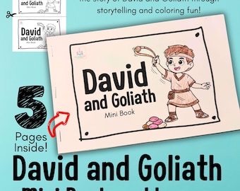 David and Goliath Mini Book & Lesson | 1 Samuel 17 Bible Activity | Sunday School, Activty for Christian Kids