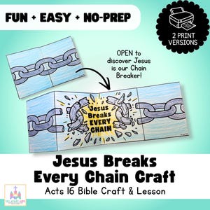 Jesus Breaks Every Chain Craft for Kids | Acts 16 Paul and Silas in Prison Bible Craft | Sunday School Printable Activity