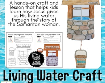 Living Water Jesus Bible Craft | Samaritan Women at the Well Sunday School, John 4 Lesson