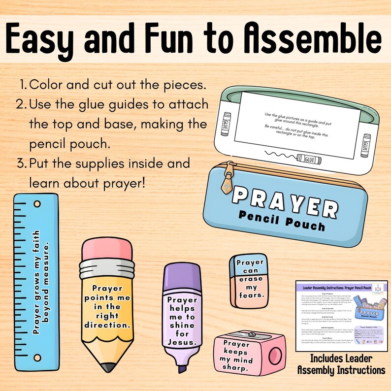 Prayer Pencil Pouch Craft for Kids | Printable Christian Prayer ...