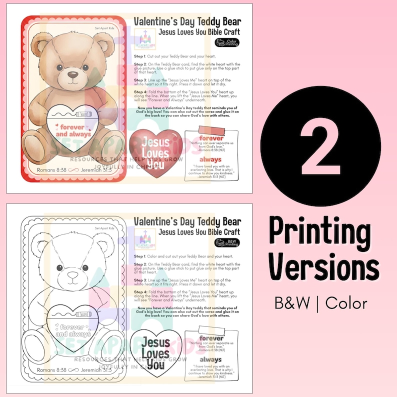 Valentine's Day Bible Craft for Kids | Jesus Loves You Teddy Bear ...