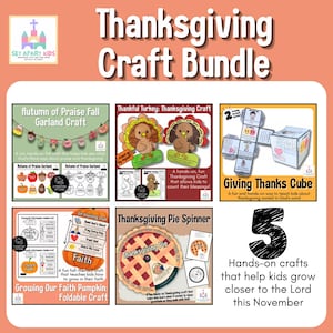 Thanksgiving Craft BUNDLE: 5 Hands-on Activities for Kids | Sunday School Printables