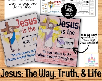 Jesús es el Camino, la Verdad y la Vida Manualidad Bíblica / Juan 14:6 Actividad de Escuela Dominical