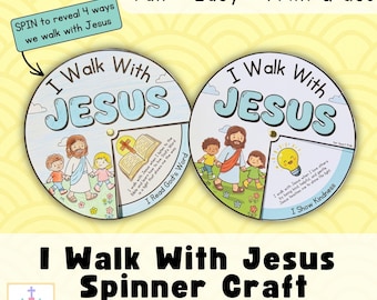 Atividade Giratória "Caminhe com Jesus" | Atividade Bíblica "Caminhe com Jesus" para Crianças | Lição Cristã para Escola Dominical e Ensino Domiciliar