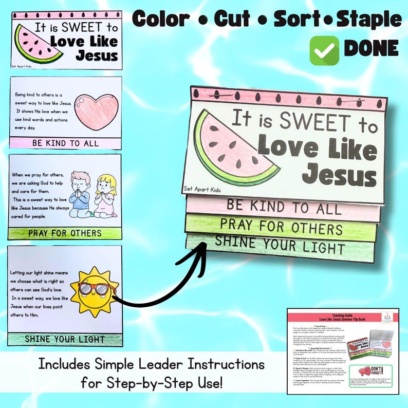 Love Like Jesus Summer Bible Flip Book Craft for Kids | Printable ...