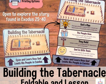 Manualidad bíblica: Construyendo el Tabernáculo / Moisés / Manualidad bíblica para niños / Lección del Éxodo / Actividad imprimible para la escuela dominical: La guía de Dios