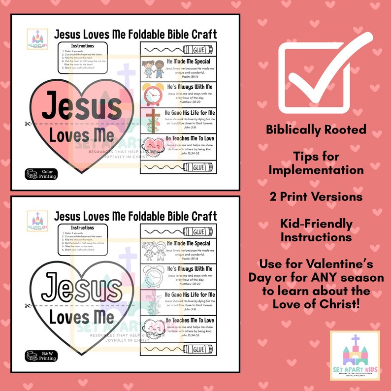 Jesus Loves Me Valentine's Day Craft | Christian Activity for Kids ...