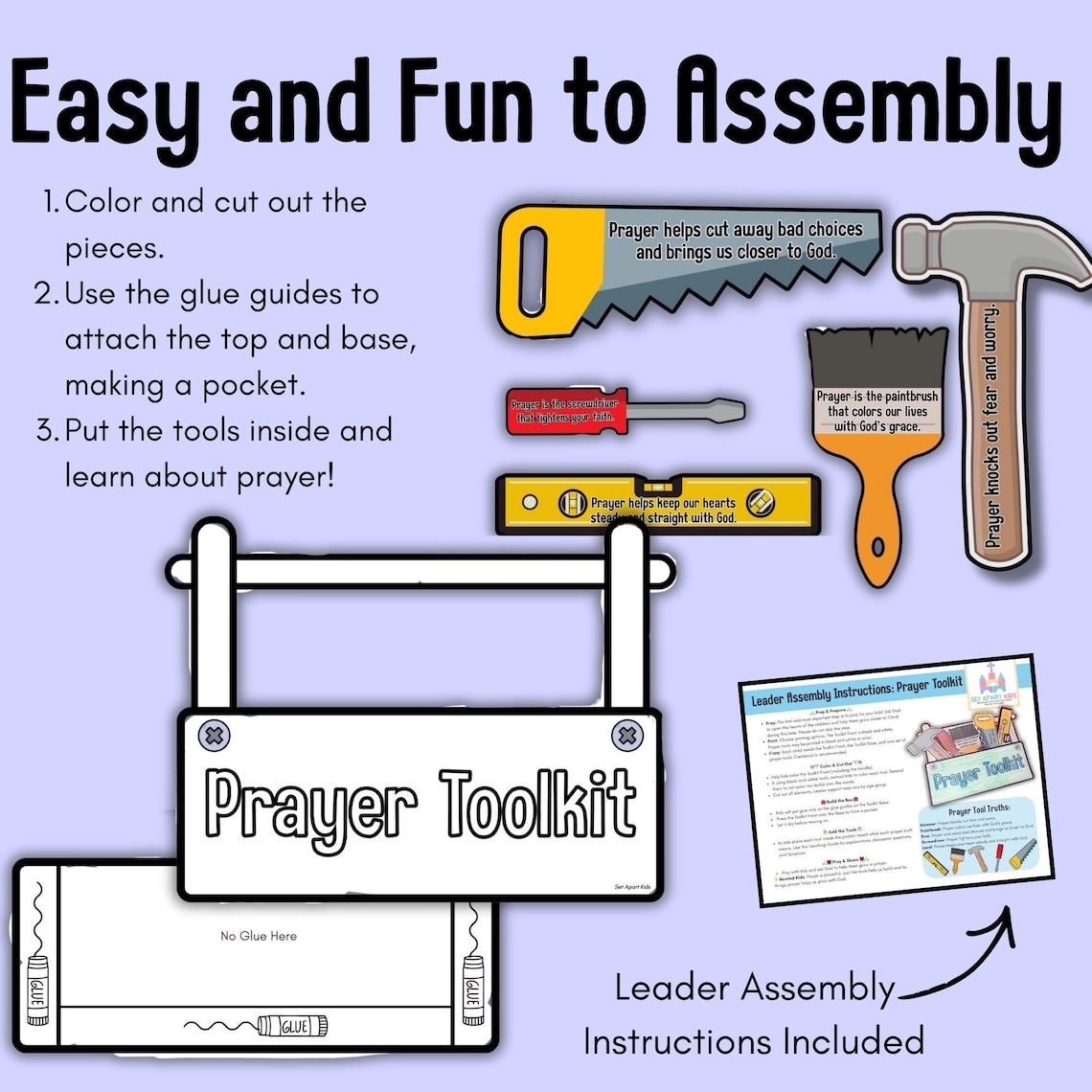 Prayer Toolkit Craft for Kids | Printable Christian Prayer Activity ...