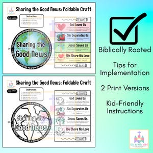 Sharing the Good News Foldable Craft | Great Commission Bible Activity ...