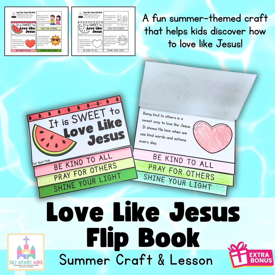 Love Like Jesus Summer Bible Flip Book Craft for Kids | Printable ...