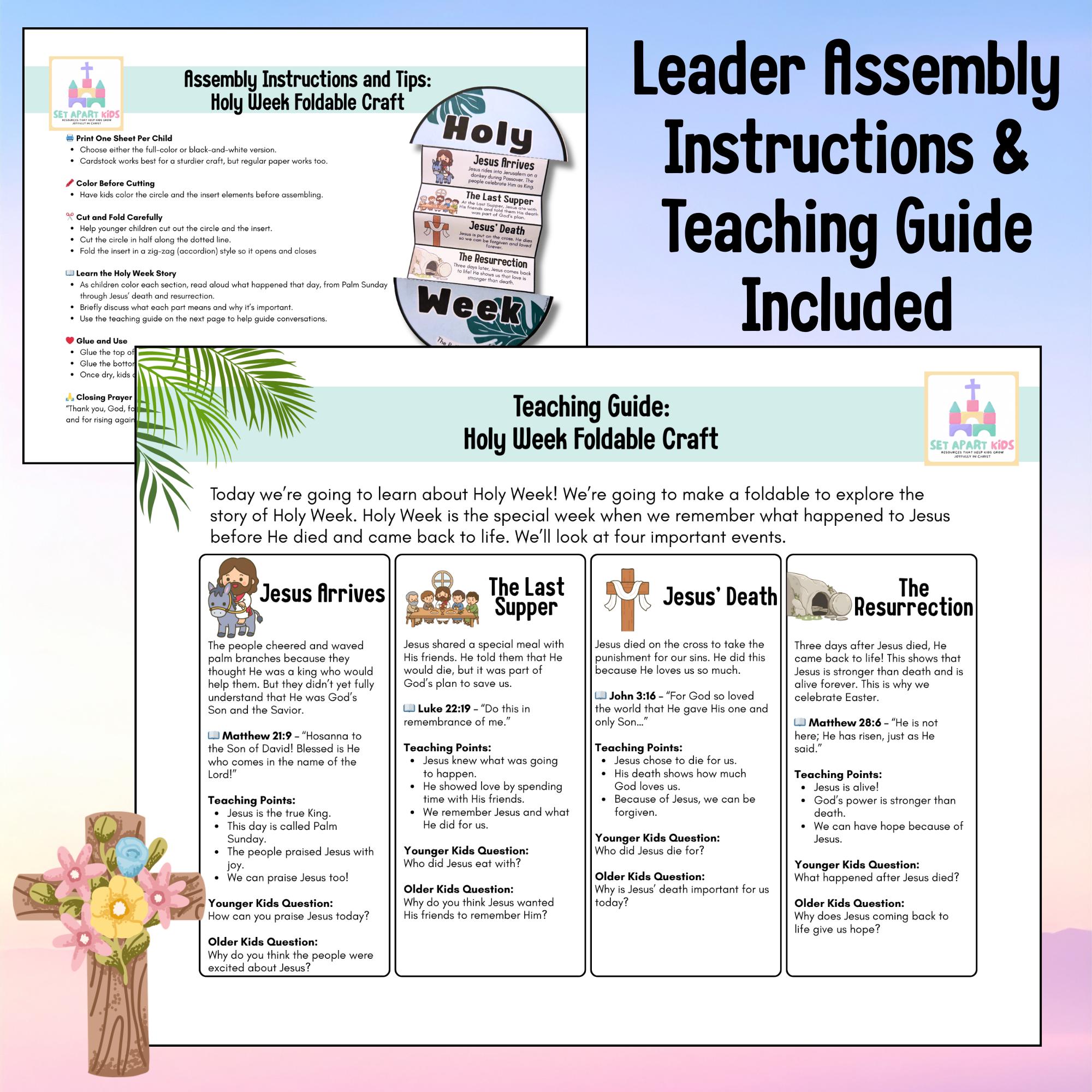 Holy Week Bible Craft for Kids | Palm Sunday, Good Friday & Easter ...